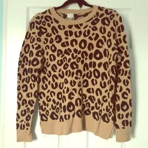 Woman’s Leopard Print Crew Sweater
